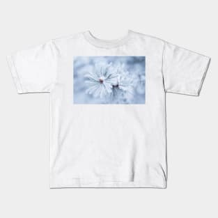 Hoarfrost on tree needles Kids T-Shirt